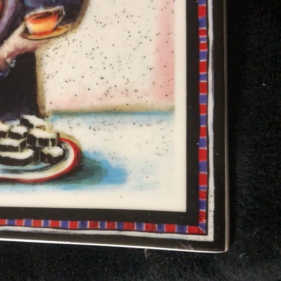 Red hat ladies Tea time ceramic trivet 8“ x 8“ 1/4 inch thick new without box - Picture 5 of 10